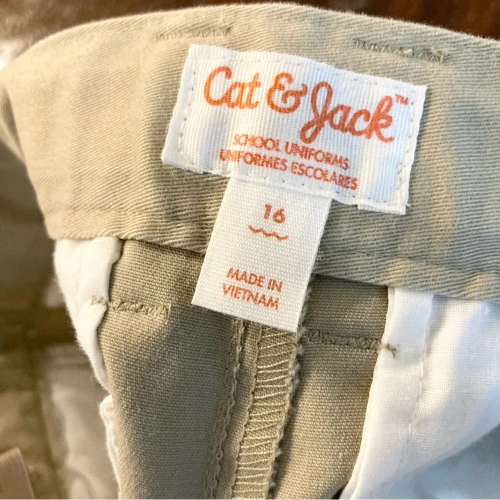 Kids Khaki Pants Cat and Jack NEW Size 16 Boys Youth NWT